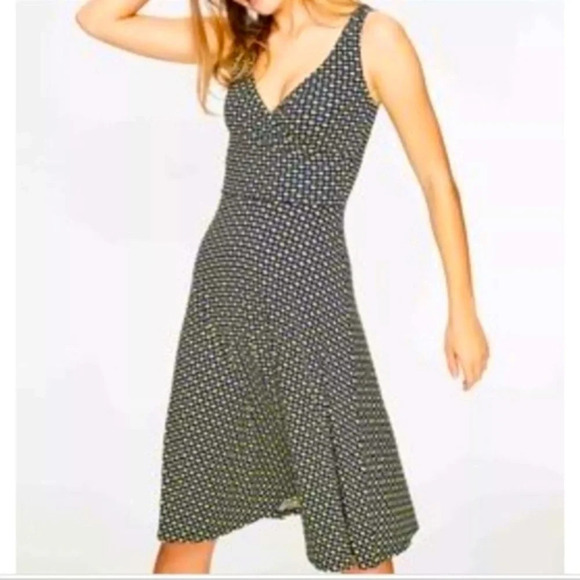 Boden Willa Jersey Apple Print Dress Navy & Yellow Size 14L - Picture 1 of 11